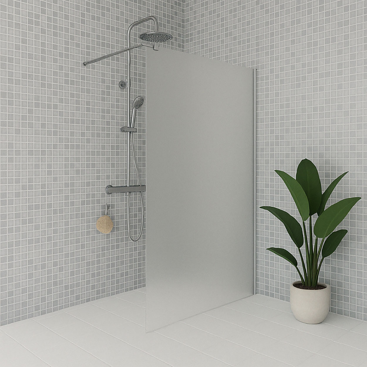 Wiesbaden Comfort Inloopdouche 10mm NANO Melkglas